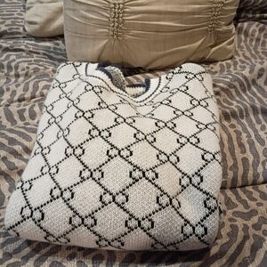 Black and White Patterned Sweater